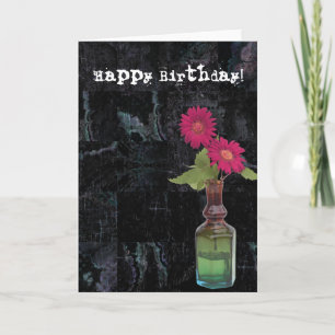 Tarjeta Flores de cumpleaños en grano
