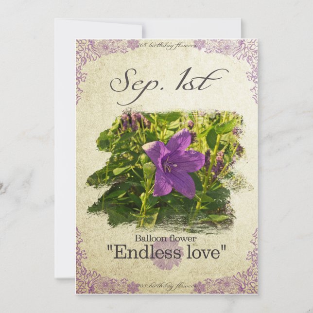 Tarjeta Flores de cumpleaños en la "Flor de globo" del 1 d (Anverso)