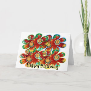 Tarjeta Flores de cumpleaños felices (hija)