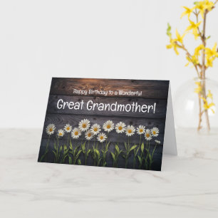 Tarjeta Flores de cumpleaños grandes o de abuela o abuela
