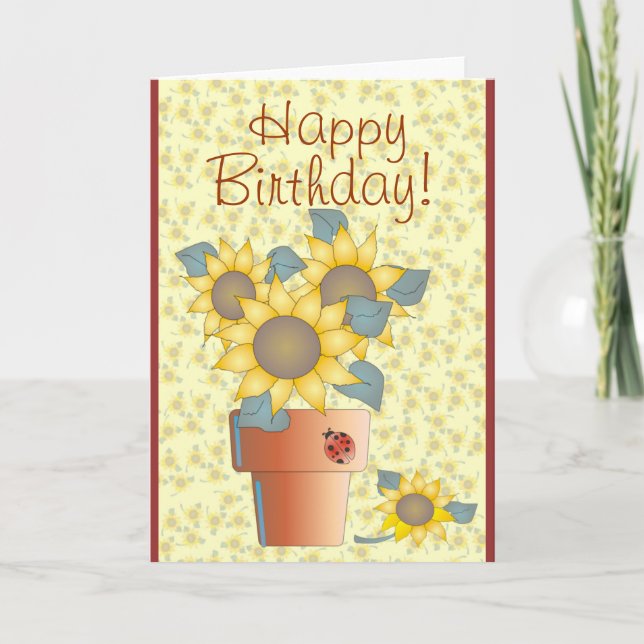 Tarjeta FLORES DE CUMPLEAÑOS por SHARON SHARPE (Anverso)