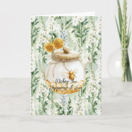 Tarjeta Flores de Delphinium Blancas Lavanda para Despedid