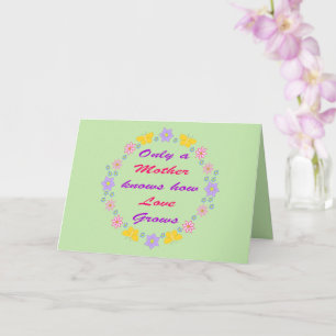 Tarjeta Flores de Día de la Madre y mariposas