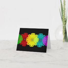 Tarjeta Flores de encaje con las perlas que saludan y la