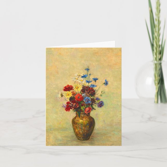 Tarjeta Flores de época en una vesícula (1910) de Odilon R (Anverso)