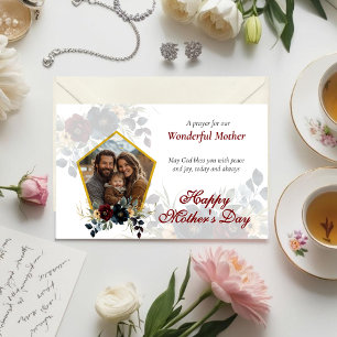 Tarjeta Flores de época fotografian el Día de la Madre