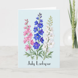 Tarjeta Flores de espuela de julio Saludo