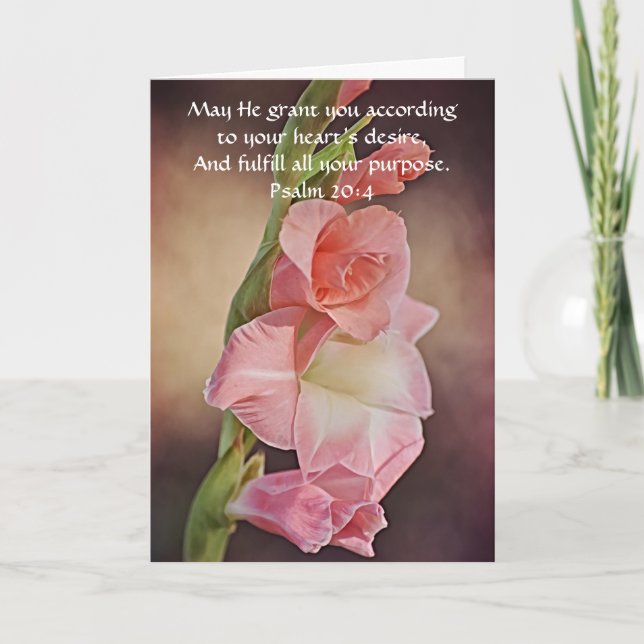 Tarjeta Flores de Faith Gladiolus Flower Birthday Card (Anverso)