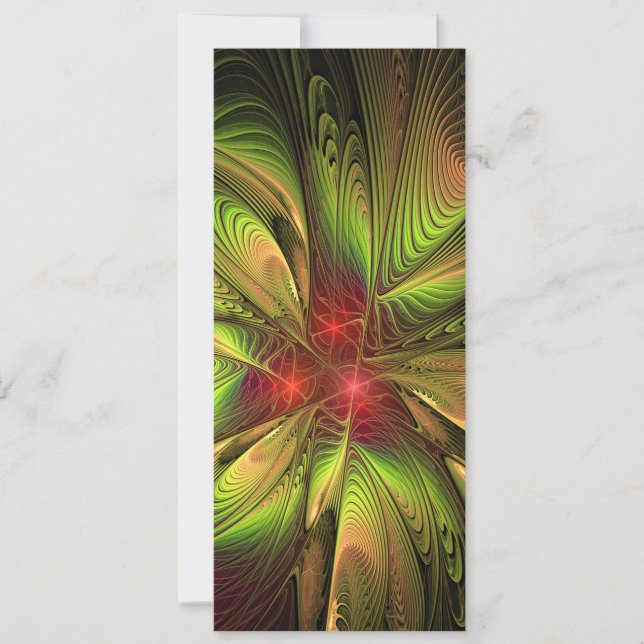 Tarjeta Flores de fantasía fractal blandas y tendientes (Anverso)