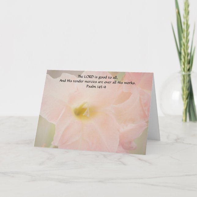 Tarjeta Flores de fe Flores suaves rosadas Escritura (Anverso)