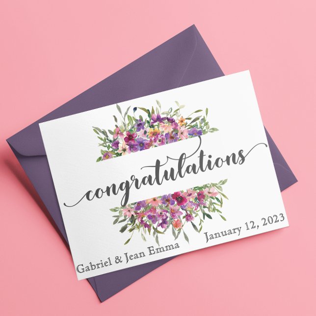 Tarjeta Flores de felicitación Boda personalizada (Subido por el creador)