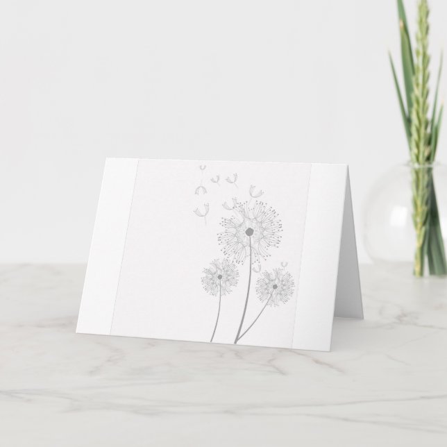 Tarjeta Flores de flores de Dandelion la paz el destino de (Anverso)