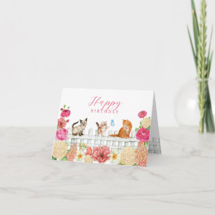 Tarjeta Flores de gatos curtidos