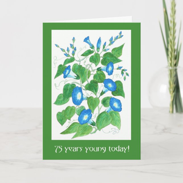 Tarjeta Flores de gloria azules de la mañana del bonito 75 (Anverso)