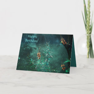 Tarjeta Flores de hadas en el cumpleaños de la luna de jad