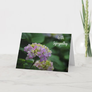 Tarjeta Flores de hidrangea rosa y blanca con simpatía