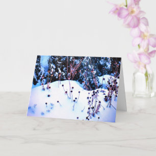 Tarjeta Flores de Invierno Cabezas Árboles Naturaleza