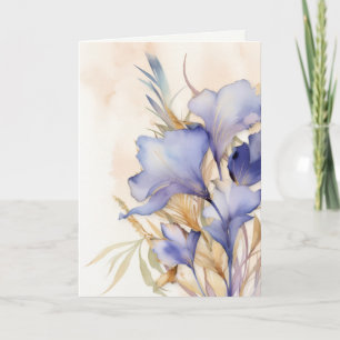 Tarjeta Flores de Iris de Acuarela de Agradecimiento por C