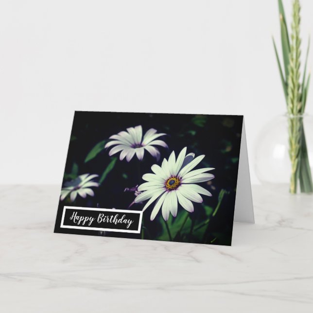 Tarjeta Flores de jardín blanco Adorable Feliz cumpleaños (Anverso)