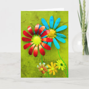 Tarjeta Flores de jardín Metalizado rústico