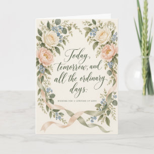 Tarjeta Flores de Jardín Romántico Felicitaciones de Boda