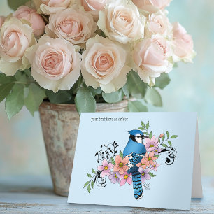 Tarjeta Flores de la Primavera de Jay Azul