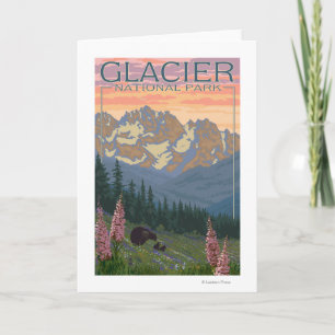 Tarjeta Flores de la primavera - Parque Nacional Glacier,
