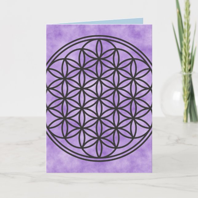 Tarjeta FLORES DE LA VIDA - Esquema de símbolo de geometrí (Anverso)