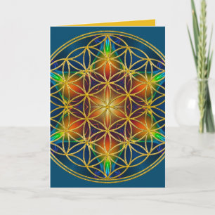 Tarjeta FLORES DE LA VIDA - Florecimiento fractal 1