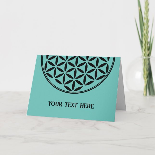 Tarjeta FLORES DE LA VIDA - Símbolo sagrado de geometría c (Anverso)