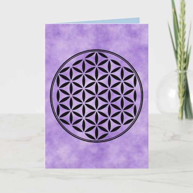 Tarjeta FLORES DE LA VIDA - Símbolo sagrado de geometría c (Anverso)