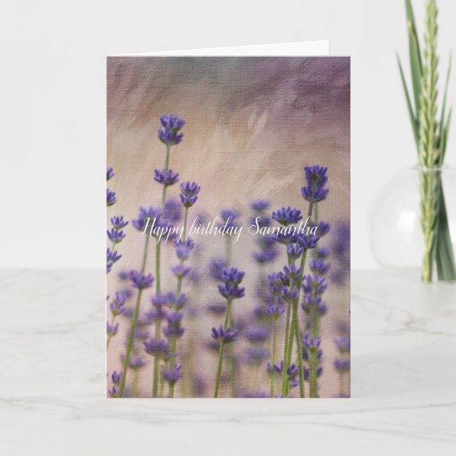 Tarjeta Flores de lavanda morada (Anverso)