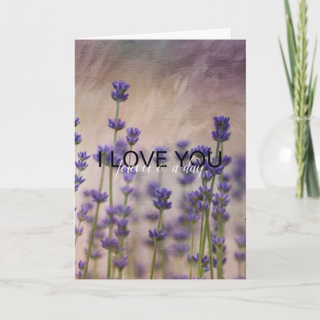 Tarjeta Flores de lavanda morada adoran (Anverso)