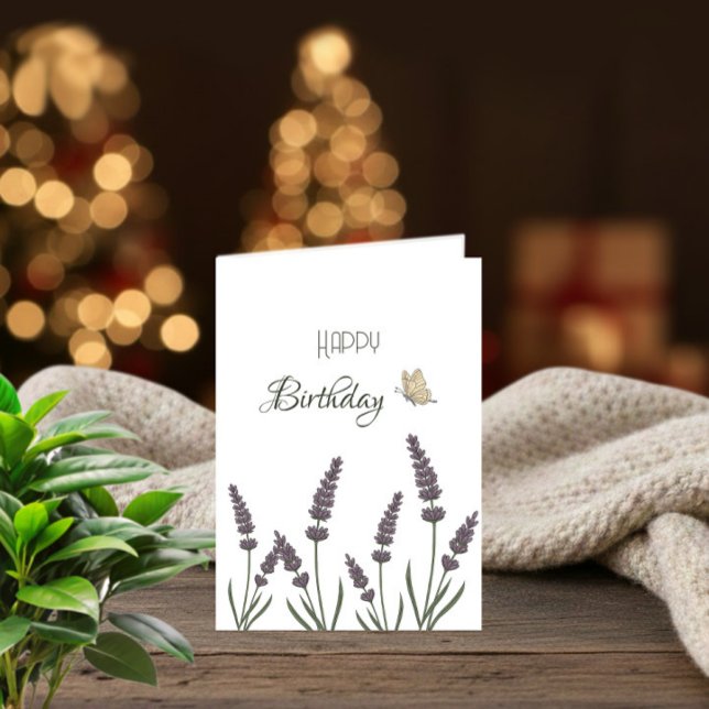 Tarjeta Flores de lavanda y mariposas (Subido por el creador)