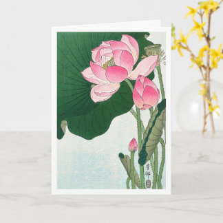 Tarjeta Flores de loto florecientes - Ohara Koson - Arte d