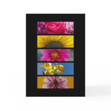 Tarjeta - Flores de macro rosadas y amarillas