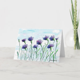 Tarjeta Flores de maíz acuarela, impresión de arte folclór