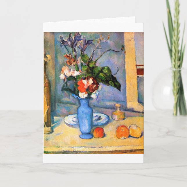 Tarjeta Flores de malla azul, Paul Cezanne (Anverso)