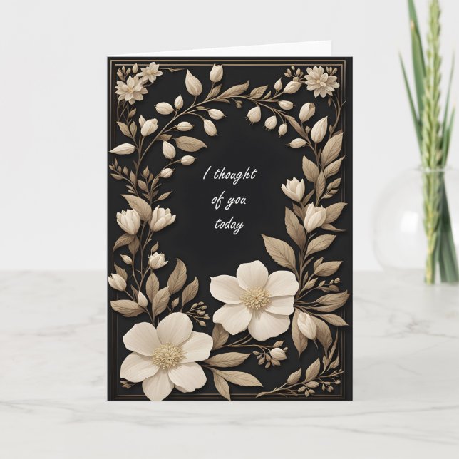 Tarjeta Flores de Marfil Pensando en Ti (Anverso)