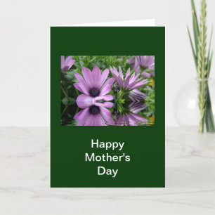 Tarjeta Flores de margarita púrpura del día de la madre fe