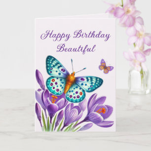 Tarjeta Flores de mariposa