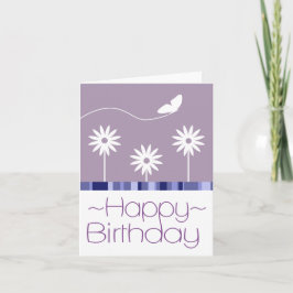 Tarjeta Flores de mariposa morada Feliz cumpleaños