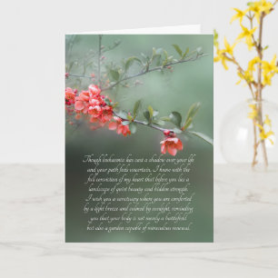 Tarjeta Flores de membrillo de recuperación de leucemia