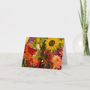 Tarjeta flores de mercado