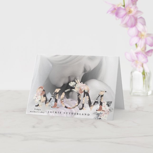 Tarjeta flores de MOM de Pampas modernas Día de las Madres (Orquídea)