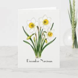 Tarjeta Flores de Narciso de Diciembre Saludo