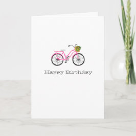 Tarjeta Flores de NOMBRE de cumpleaños feliz Bicicleta Ros