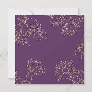 Tarjeta Flores de oro de Art Nouveau