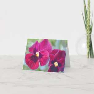 Tarjeta Flores de pansy magenta del jardín de Gertie