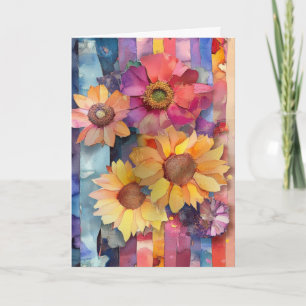 Tarjeta Flores de papel extravagantes y extravagantes salu